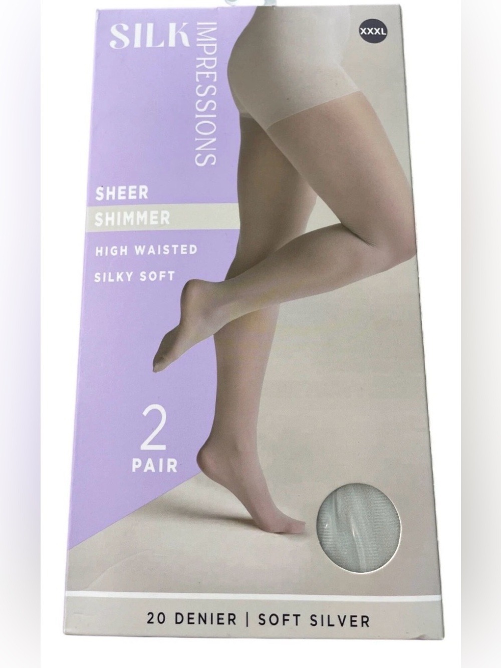 Silk Impressions Silk Simmer Sheer High Waisted Sheers 2 Pair Silver - Picture 1 of 5